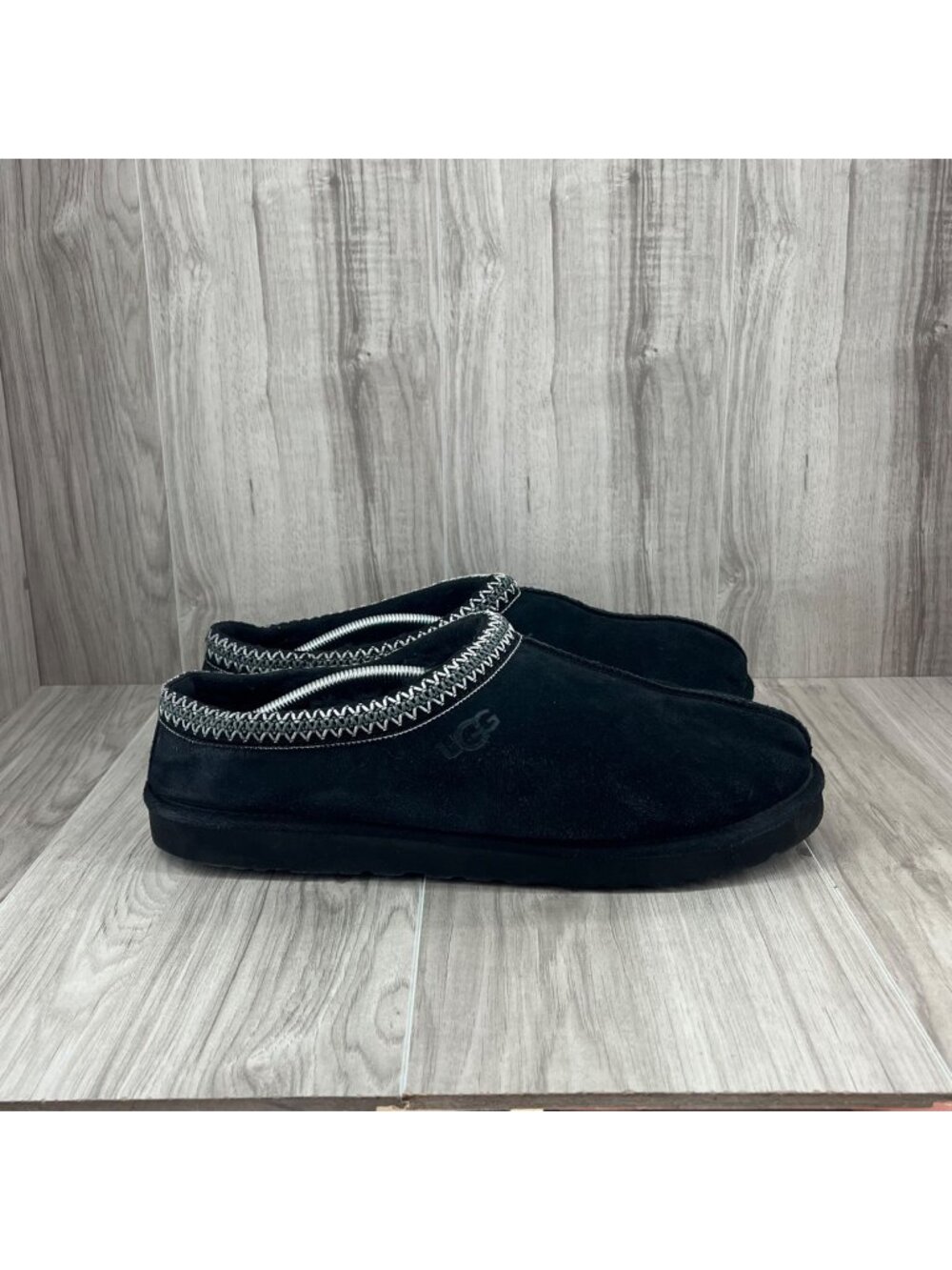 Ugg Slippers Mens 15 Tasman II Black Suede Slip On Shoes